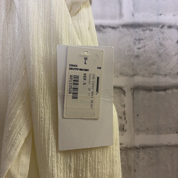 Rip curl maxi skirt, sun gypsy size large, elastic waist cream colour - Picture 2 of 9